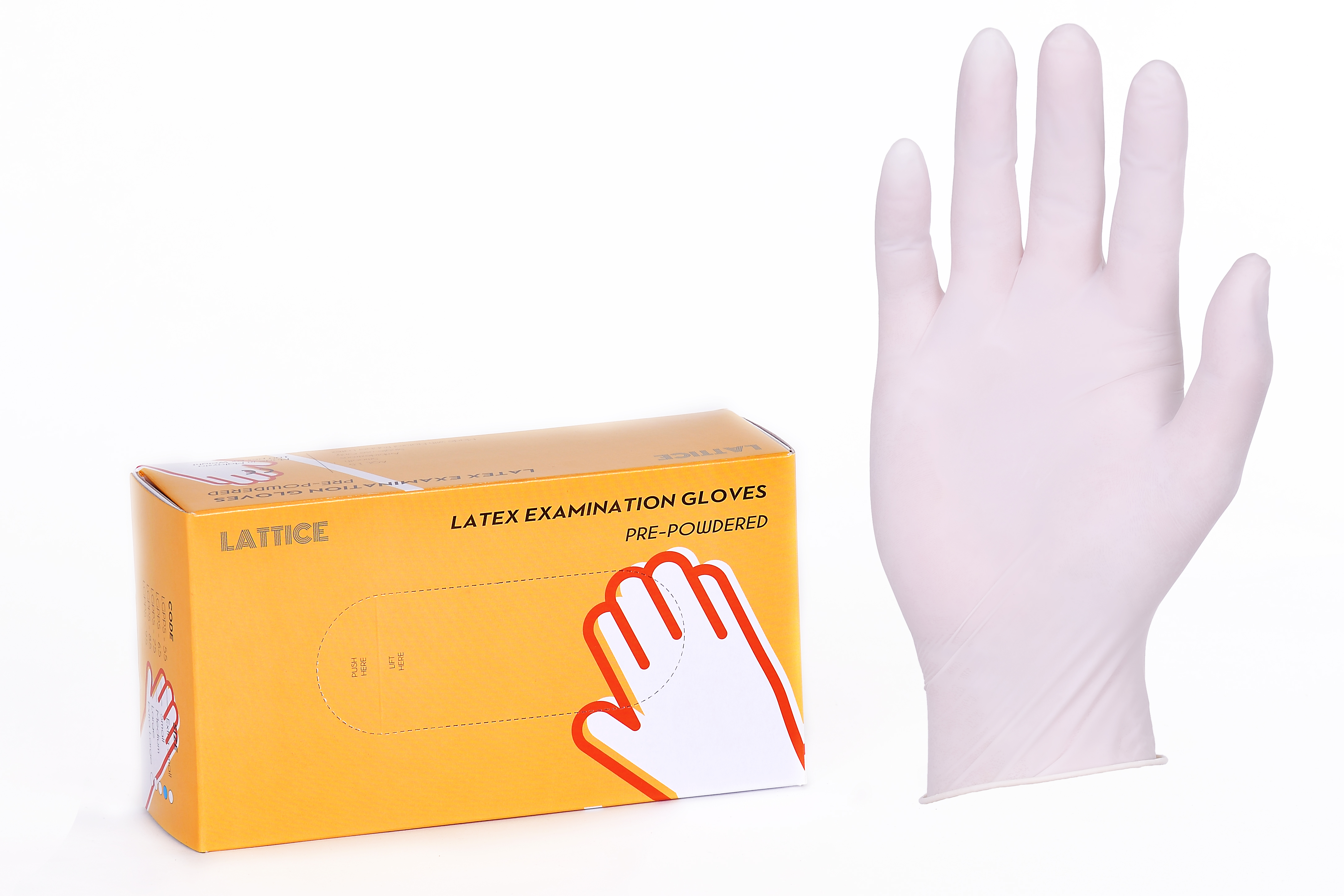 LATEX EXAMINATION GLOVES PRE-POWDER